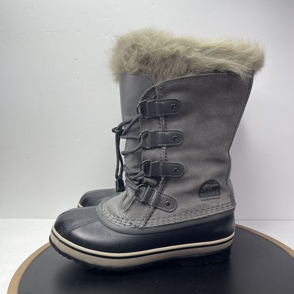 SOREL Winter Boots Joan of Arctic Insulated Waterproof Gray Size 5 Tall Duckboot - Picture 7 of 14